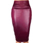 Bodycon Faux Leather High-Waist Office Skirt