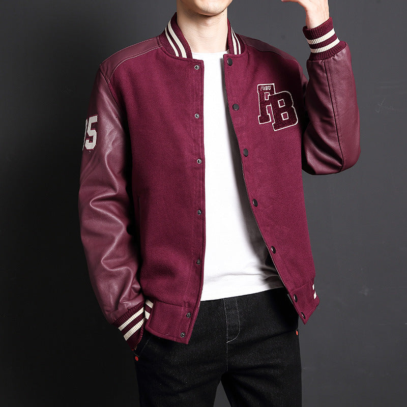 Men’s Fleece Baseball Collar Casual Jacket