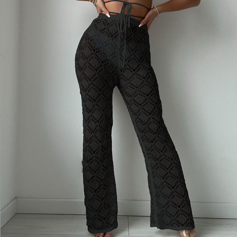 High Waist Hollow-Out Beach Pants