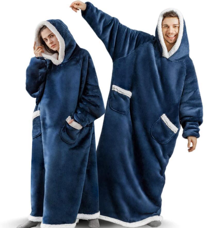 Oversized Winter TV Hoodie Blanket with Pockets