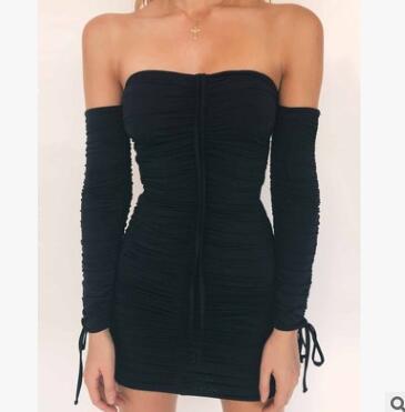 Sexy Off-Shoulder Long Sleeve Bandage Dress