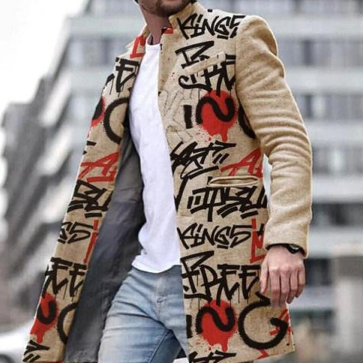 Men’s Woolen Stand Collar Casual Coat