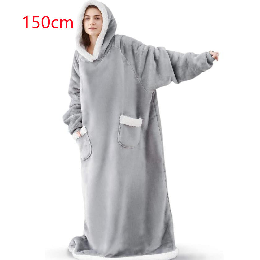 Oversized Winter TV Hoodie Blanket with Pockets