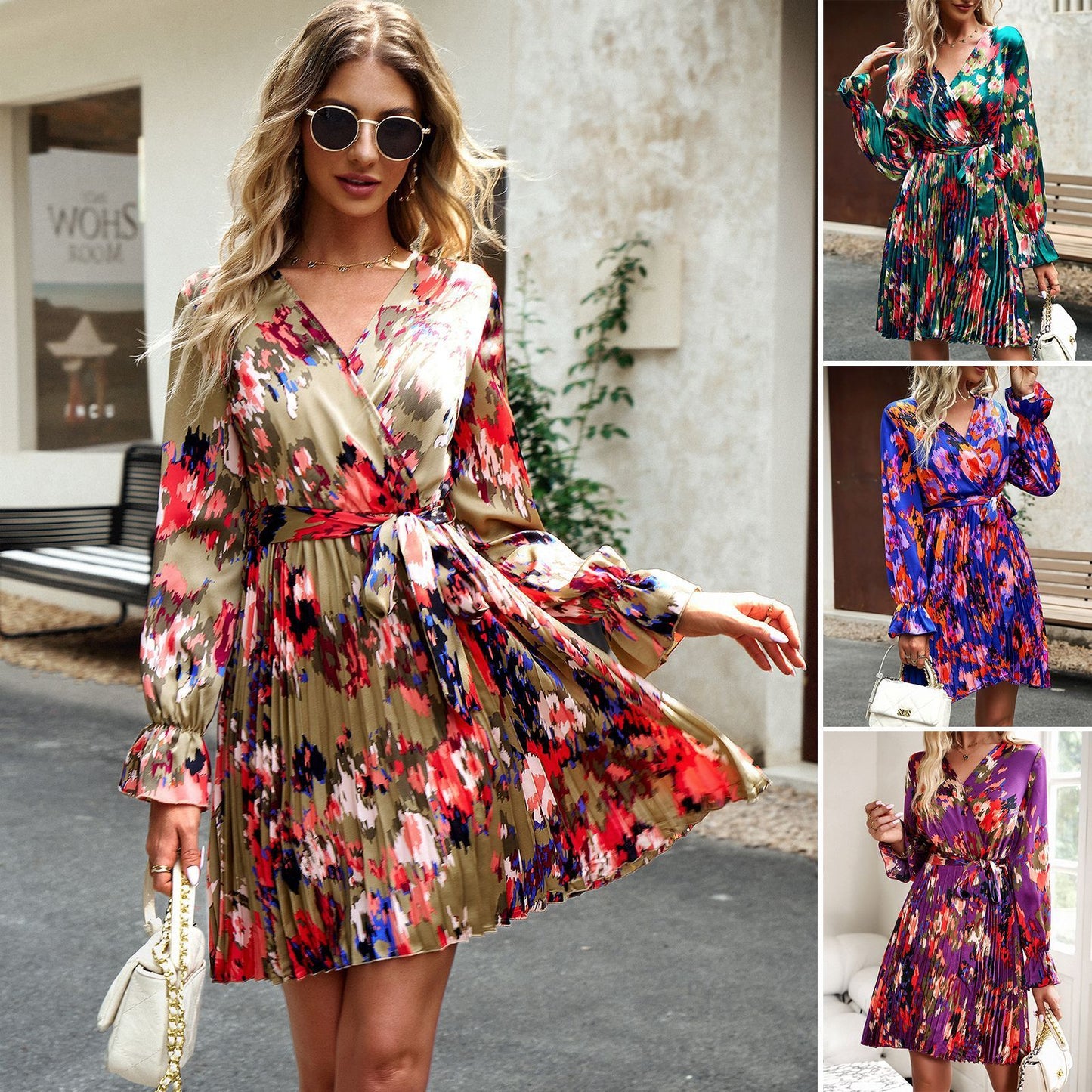 Trendy Floral Short Sleeve Dress