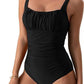 Elegance One-Piece Pleated Swimsuit