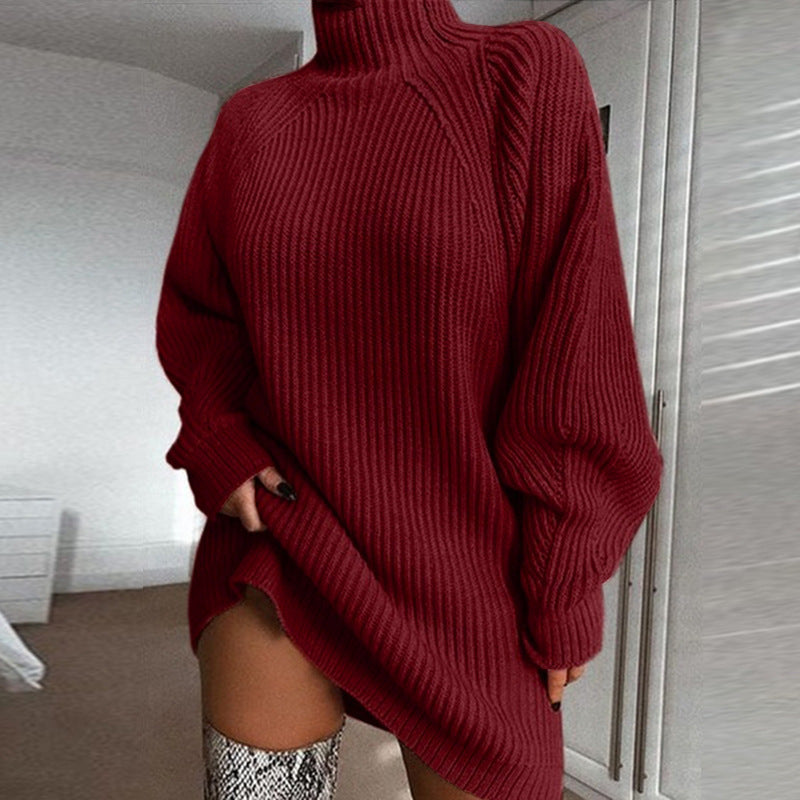 WarmNest Long Knit Dress