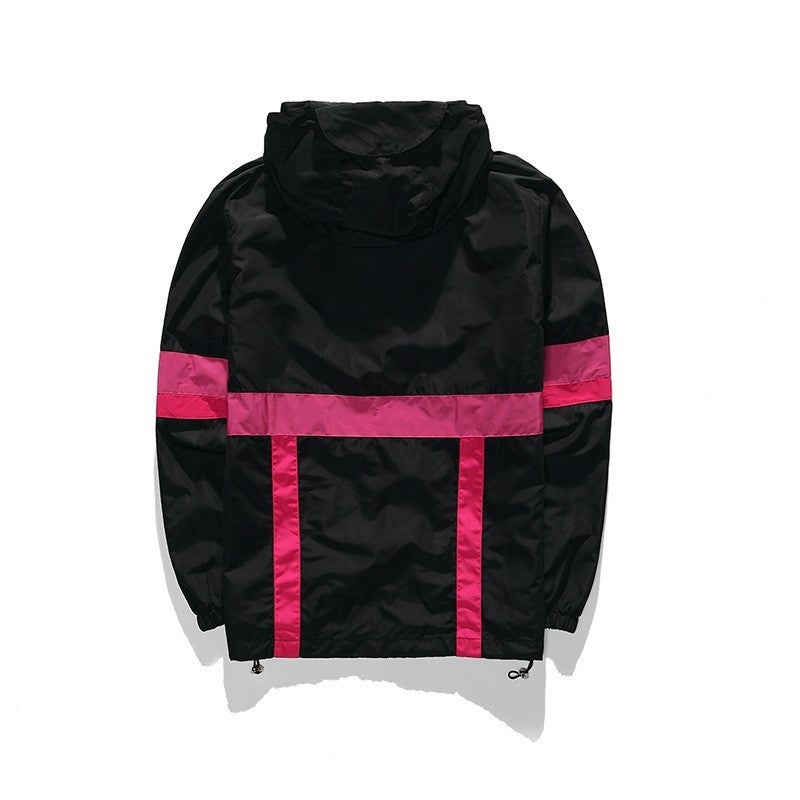 Contrast Stitching Windbreaker Jacket