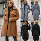 Plush Lapel Trench Coat with Belt and Single-Breasted Design