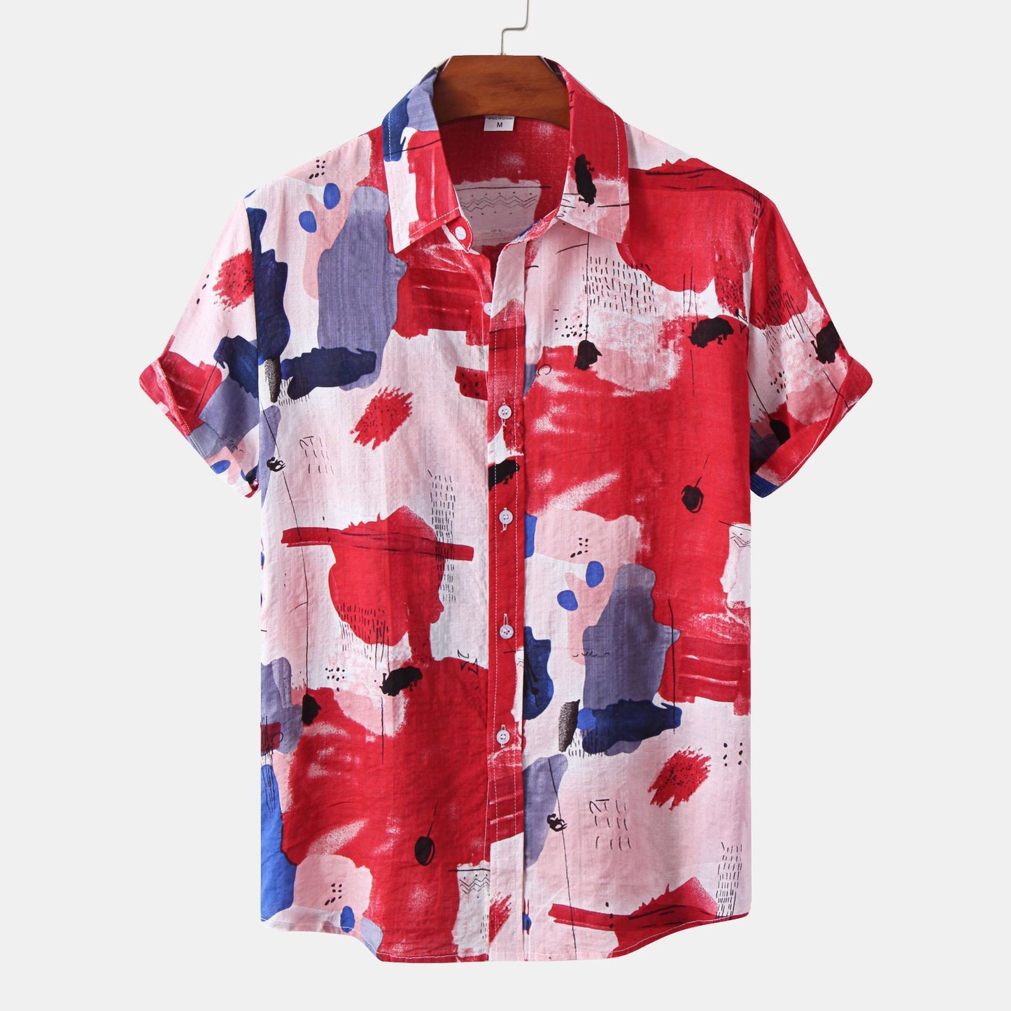 Casual Printed Cotton Linen Shirt