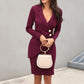 Chic Long Sleeve Button-Front Hip Dress