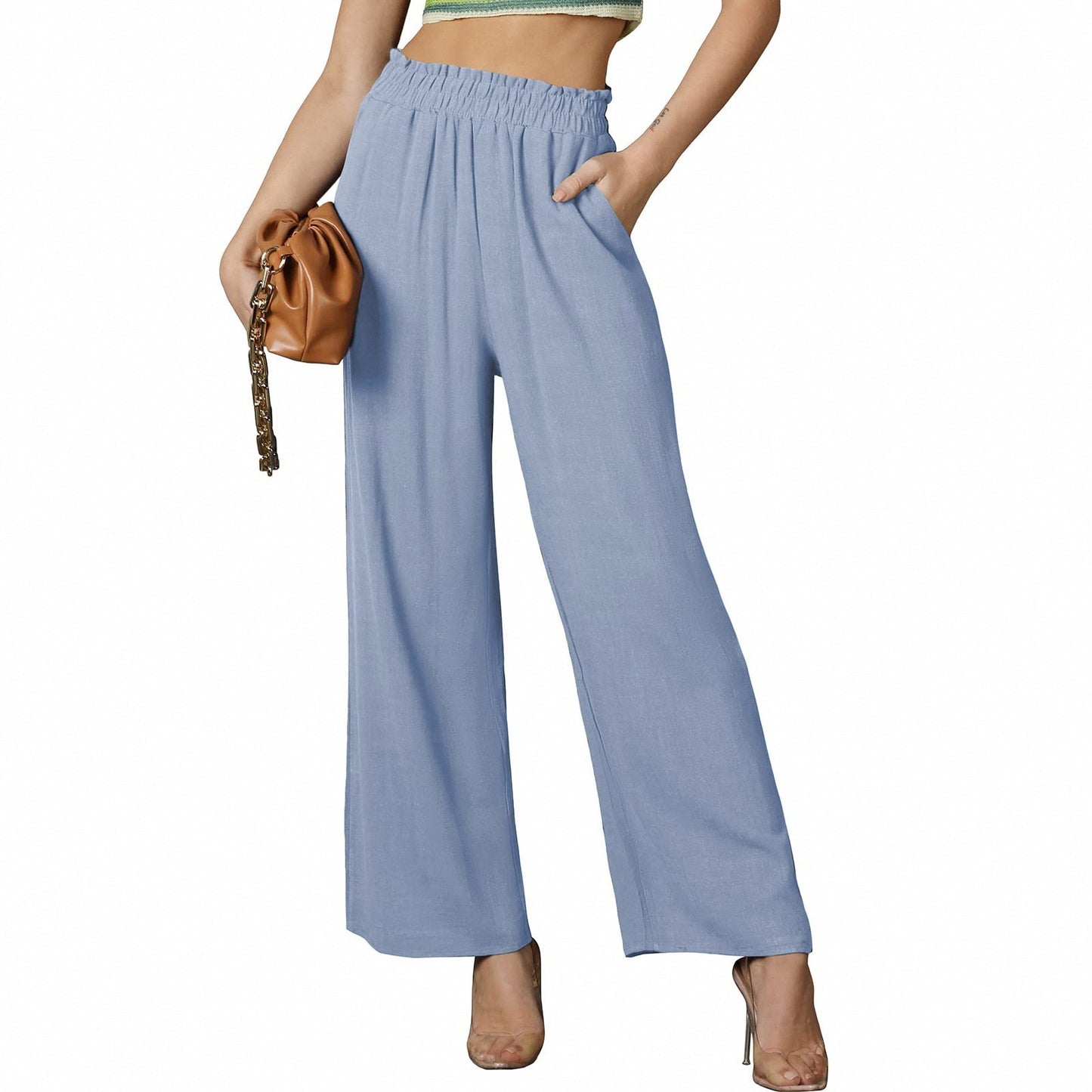 Breezy Solid Color Women’s Casual Trousers