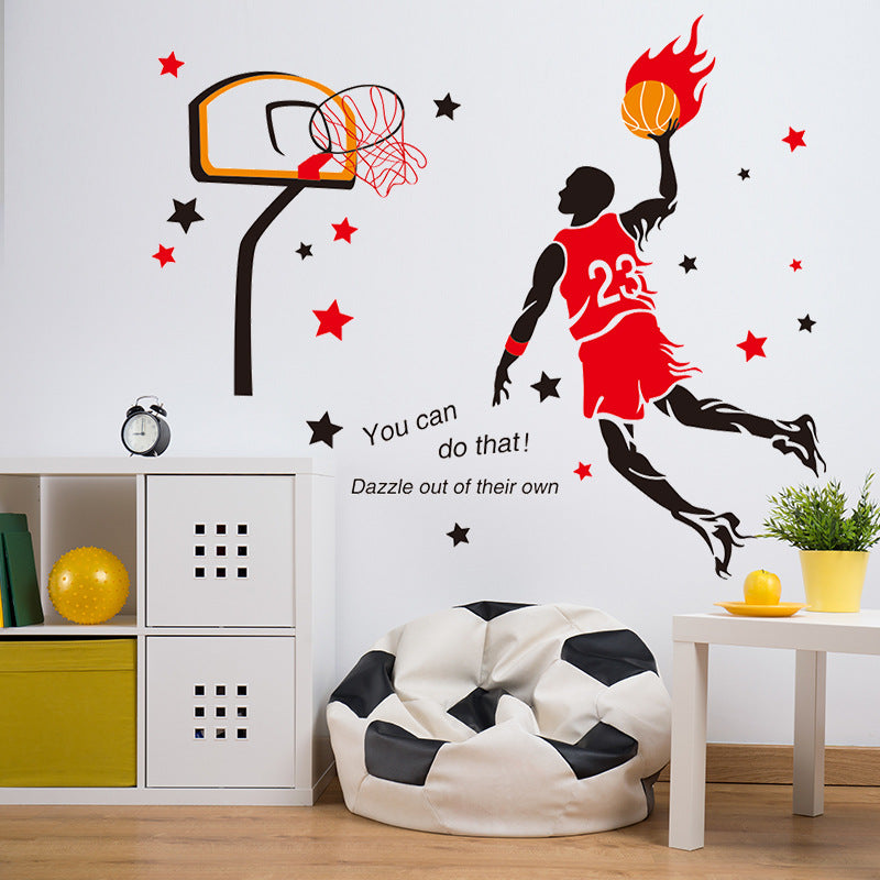 Basketball Sports Wall Sticker for Room Decoration