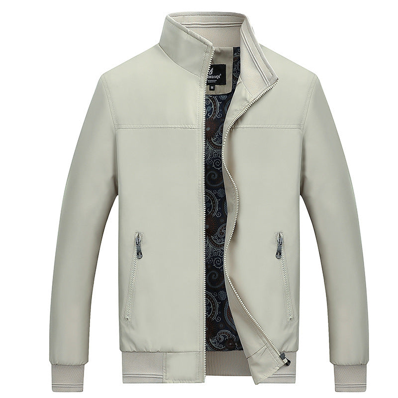 Spring and Autumn Men’s Casual Stand Collar Jacket