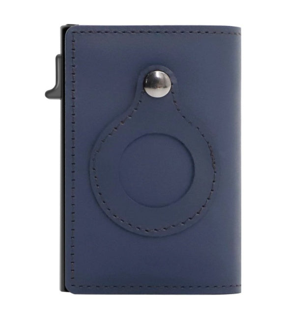 Men’s Leather AirTag RFID Anti-Theft Slim Wallet