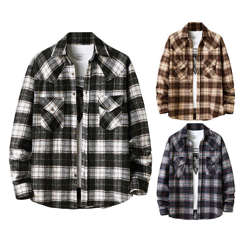 Men’s Plaid Flannel Shirt Jacket