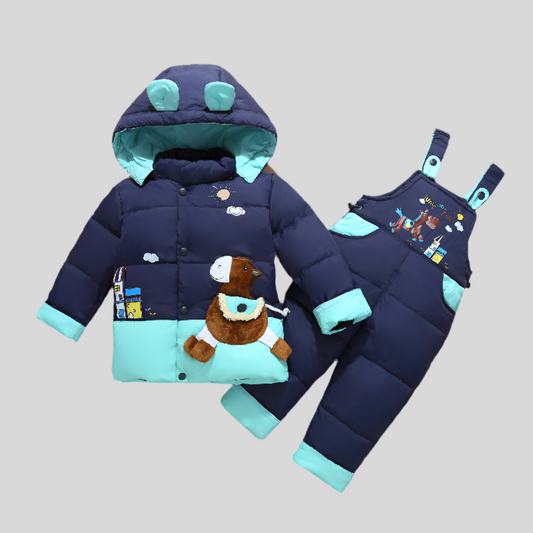 Casual Children Thick Down Jacket Suit