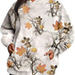 Maple Leaf Print Oversized Hoodie for Women