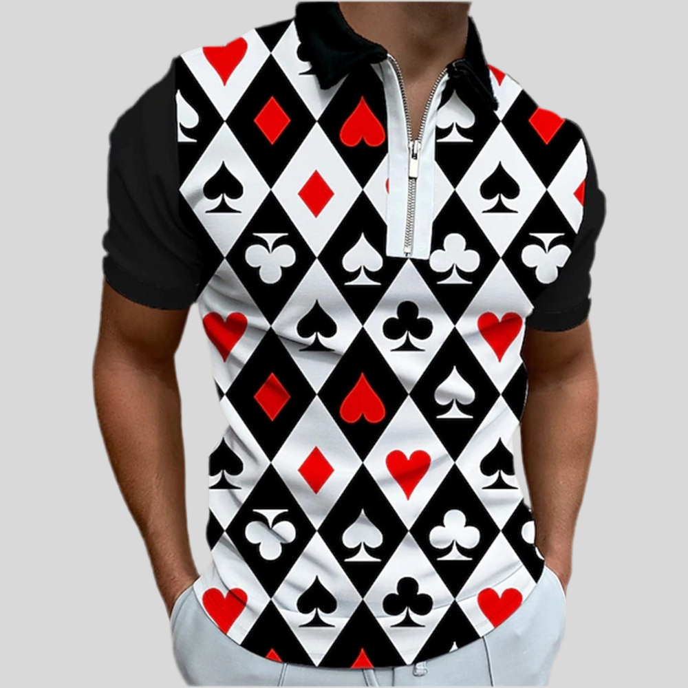 Men’s 3D Print Polo Shirt