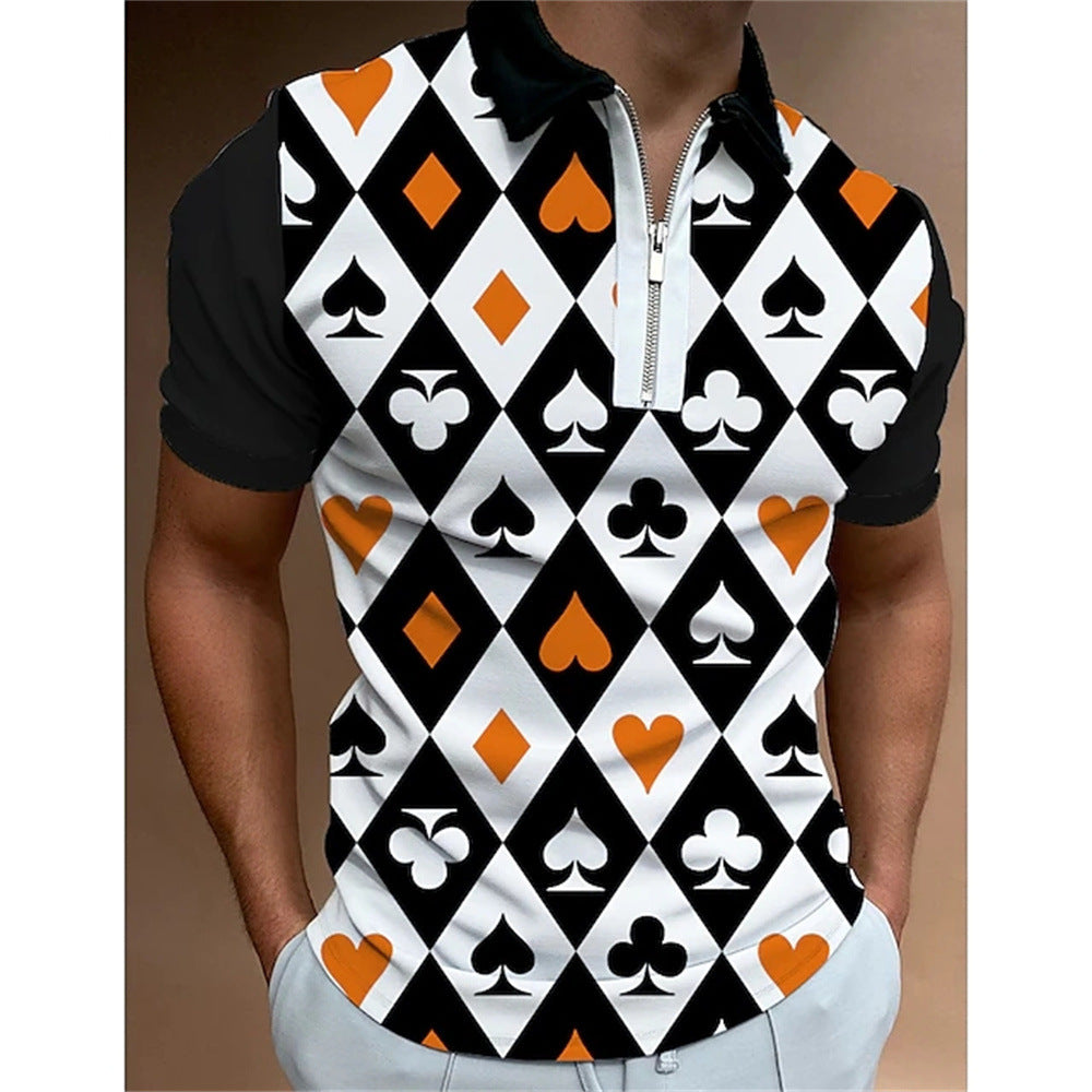 Men’s 3D Print Polo Shirt