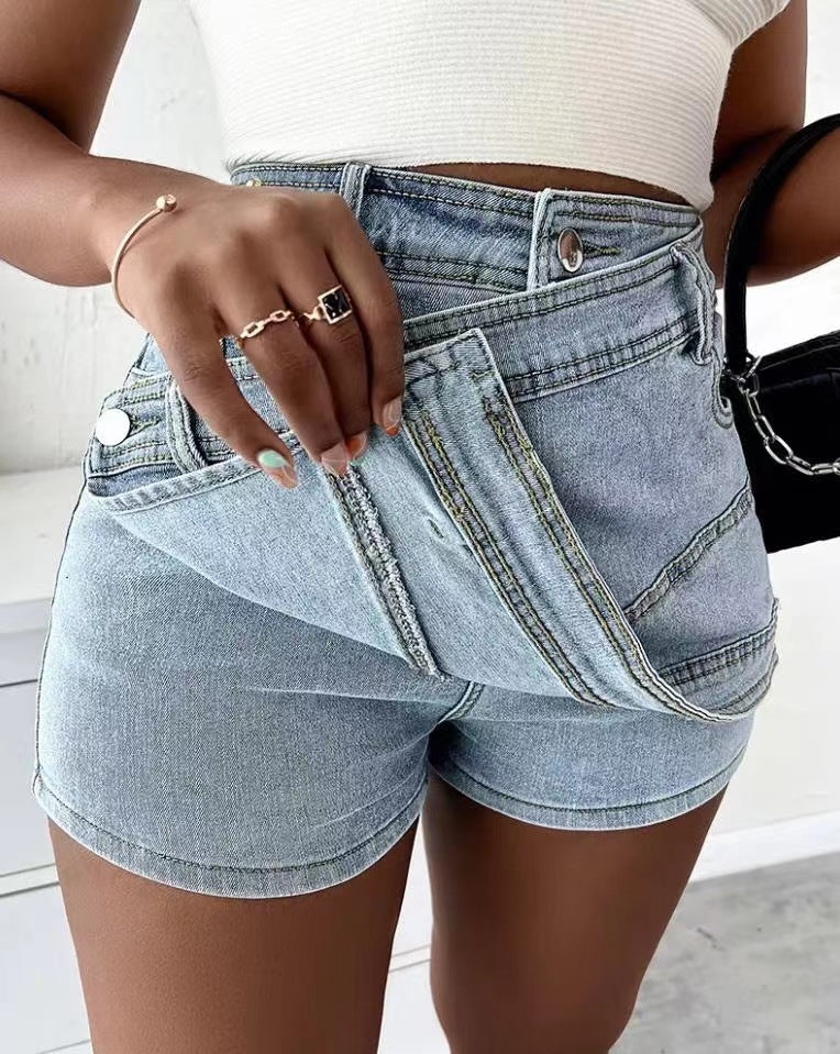 Y2K Vintage Wrap Denim Skorts