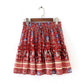 Slim Lace Print Multi-Color Skirt