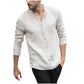 Men Vintage White Linen Button Shirt