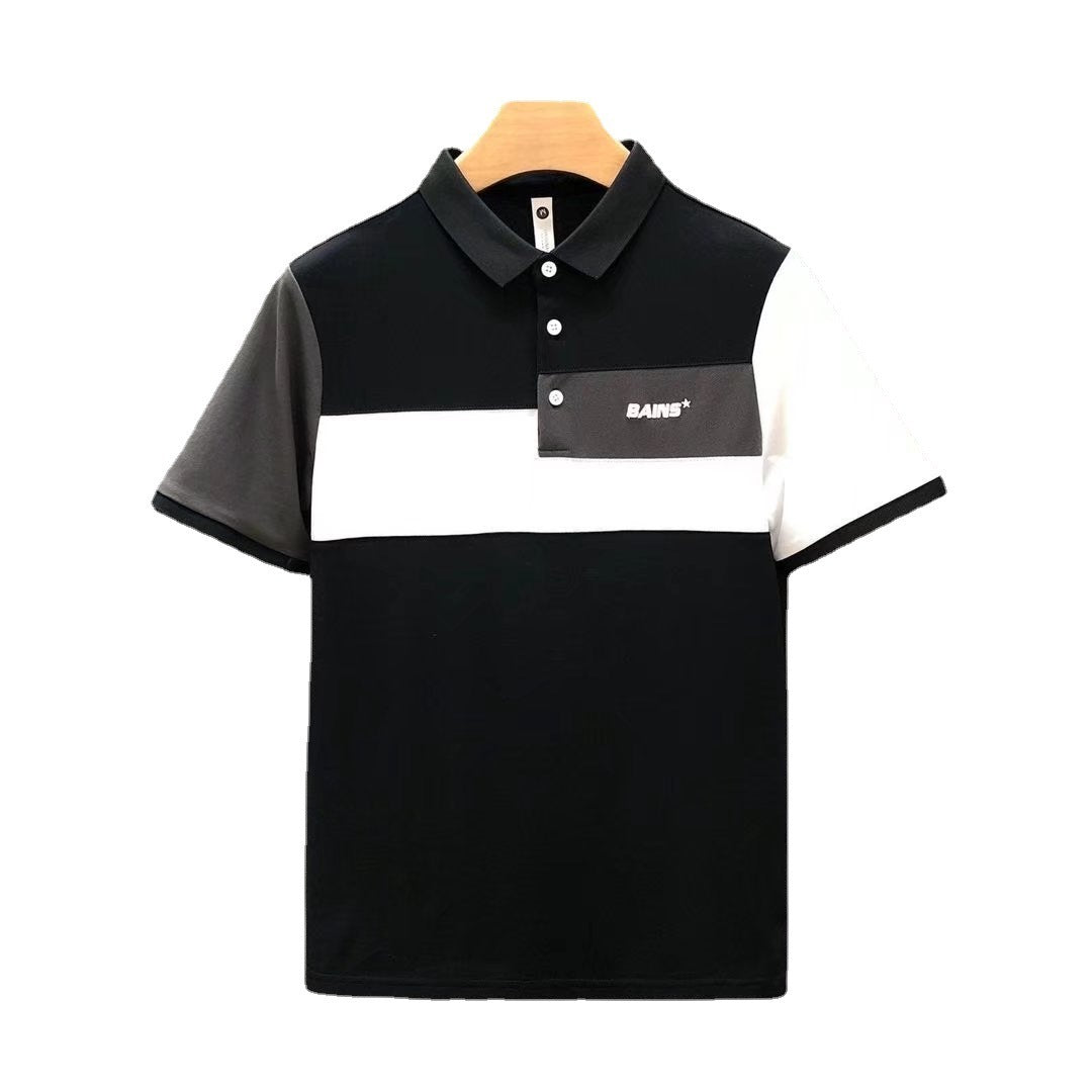 Trend Stitching Contrast Polo Shirt