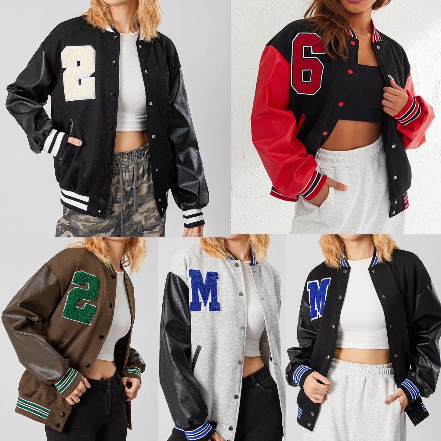 Varsity Style Brushed Winter Jacket