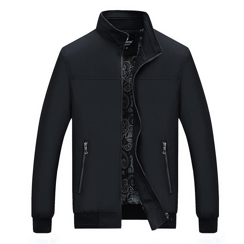 Spring and Autumn Men’s Casual Stand Collar Jacket