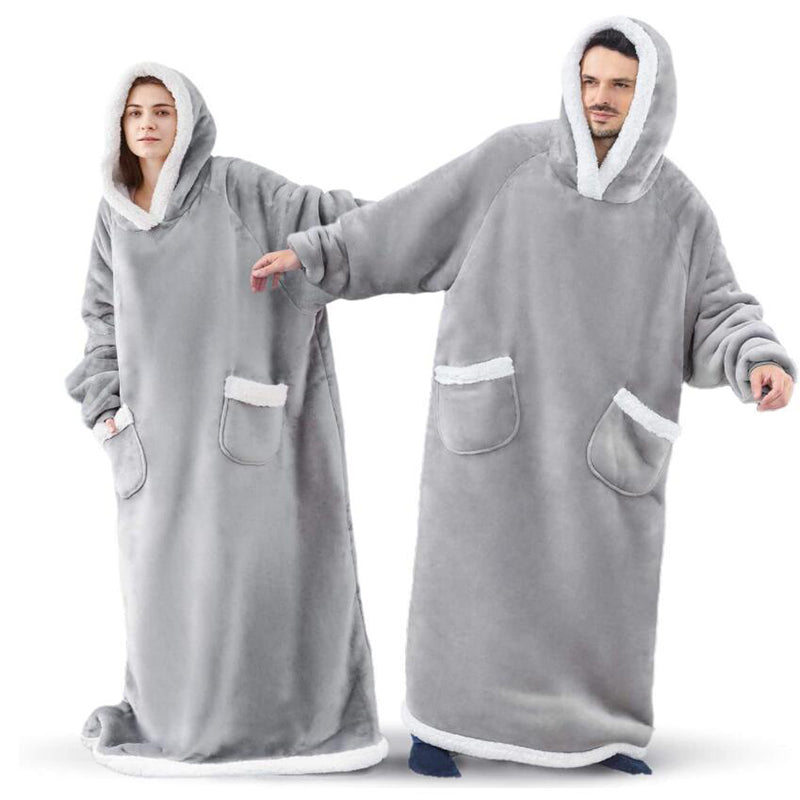 Oversized Winter TV Hoodie Blanket with Pockets