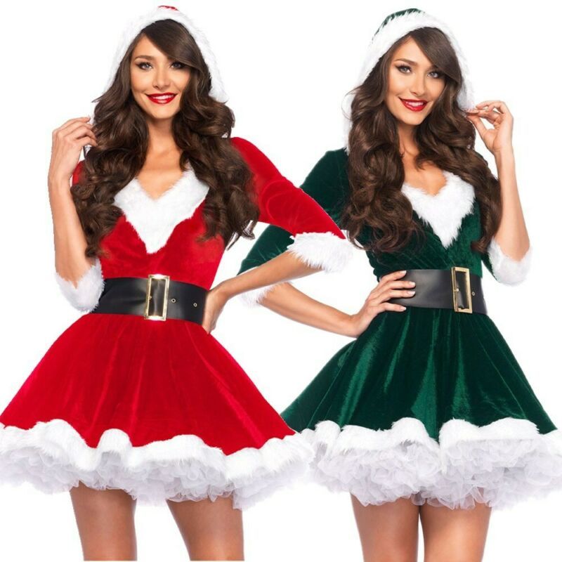 Sexy Santa Claus Hoodie Christmas Dress