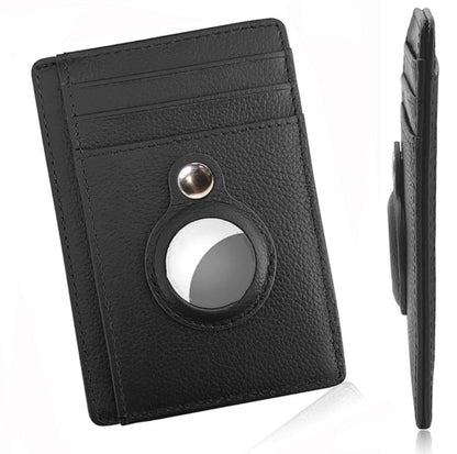 Men’s Leather AirTag RFID Anti-Theft Slim Wallet