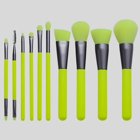 10-Piece Neon Professional Makeup Brush Set