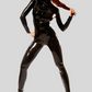 Faux Leather Catwoman Bodysuit with Mask