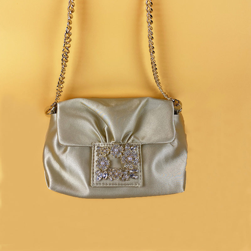 VintageCrush Crumpled Chain Clutch