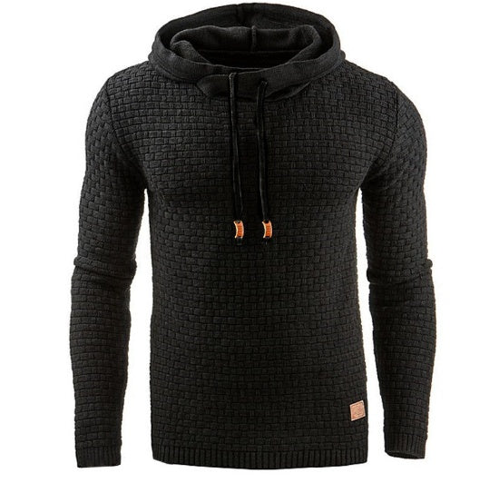 Men’s Jacquard Long-Sleeved Hoodie Sweatshirt