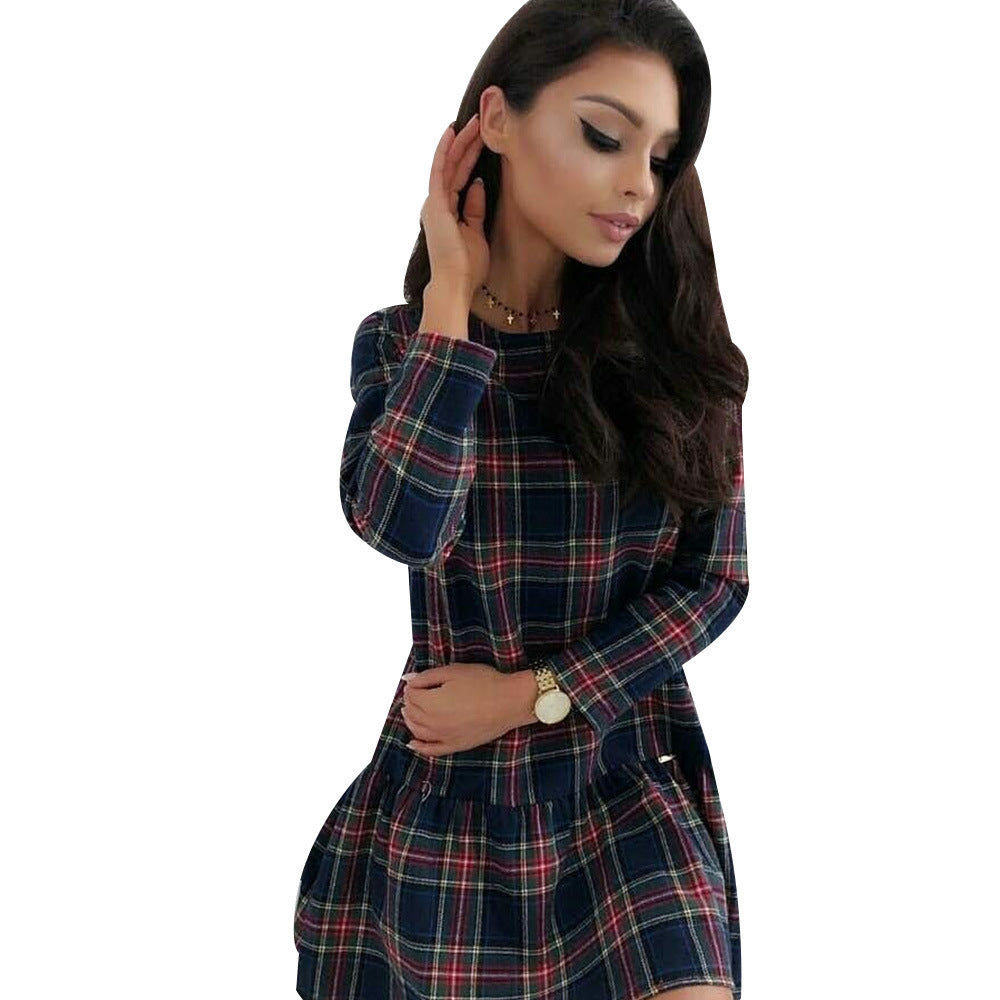 Women’s Plaid Knee-Length Casual Dress