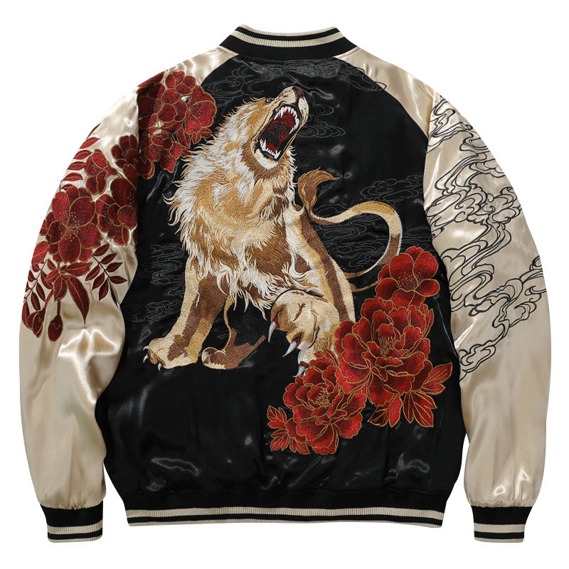 Men’s Embroidered Lion King Industrial Jacket