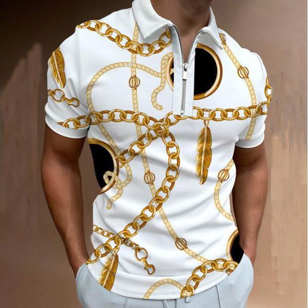 Men’s Patterned Polo Shirt Casual