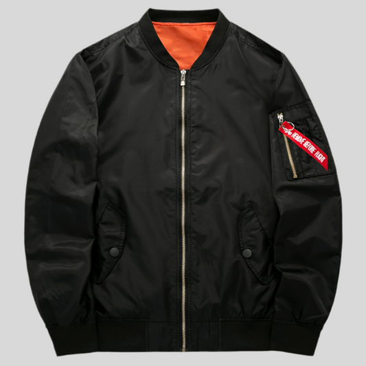 Solid Stand Collar Bomber Jacket