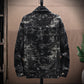 Men’s Trendy Loose Plus Size Printed Denim Jacket