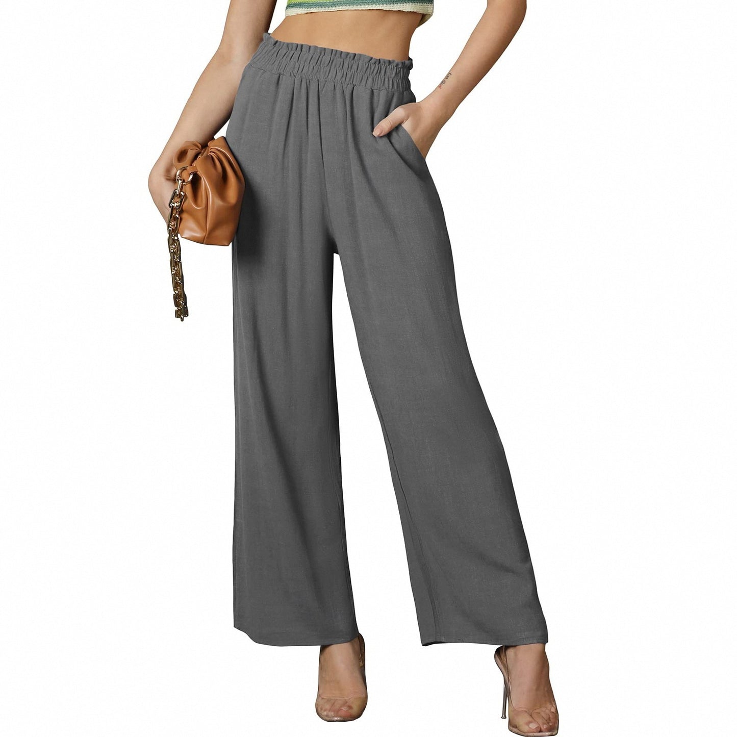 Breezy Solid Color Women’s Casual Trousers