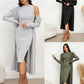 Elegant Long Sleeve Dress Suit