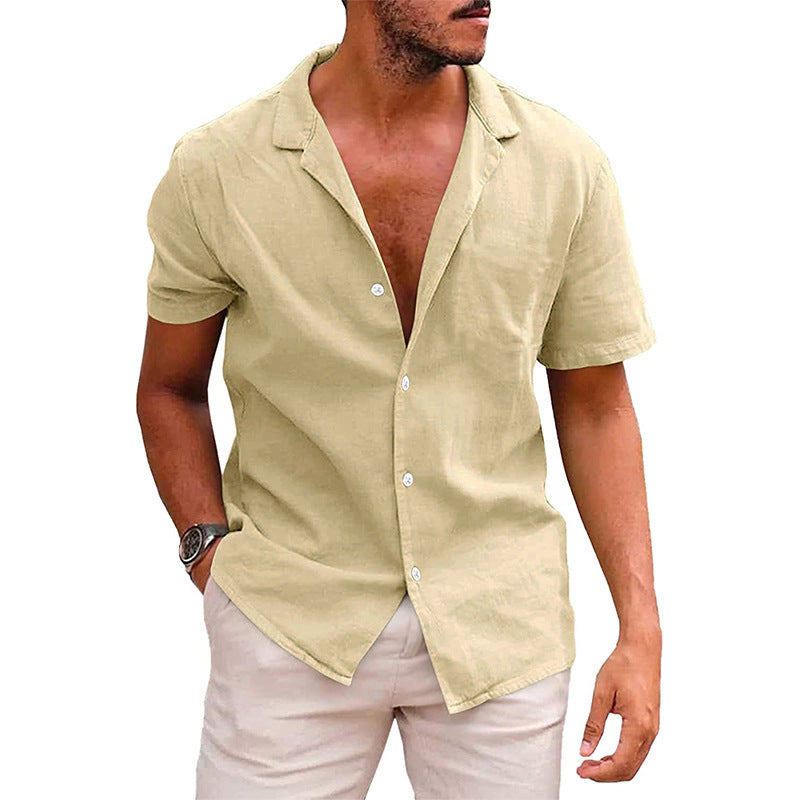 Men’s Casual Button-Down Beach Shirt