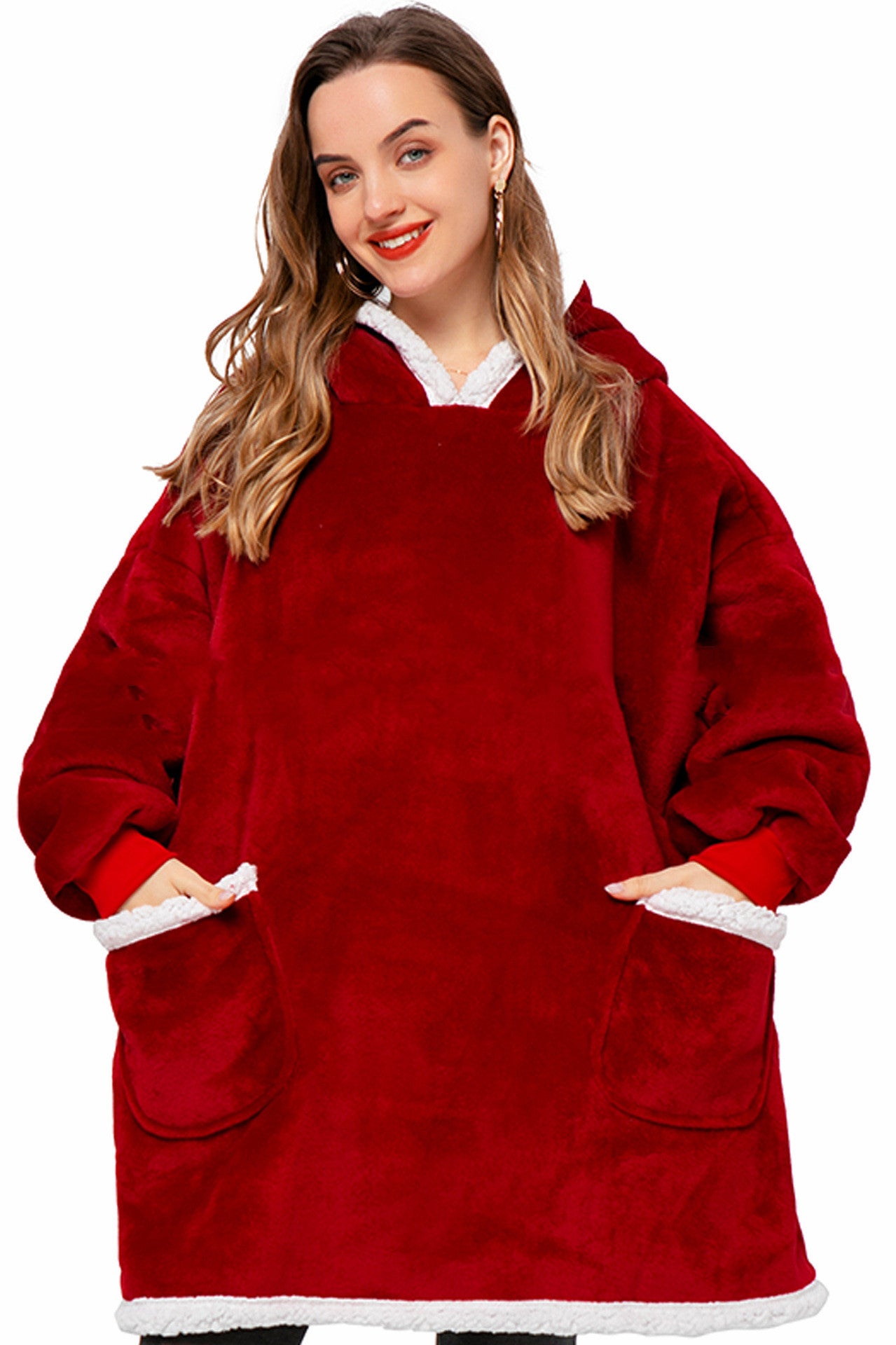 Oversized Winter TV Hoodie Blanket with Pockets