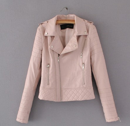 Fashionable Women’s Faux Leather Motorcycle Jacket