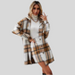 Women’s Plaid Woolen Coat and Skirt Set