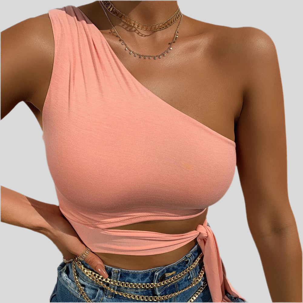 Elegant One-shoulder Bandage Tank Top