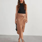 Mid-length Split Leather Skirt