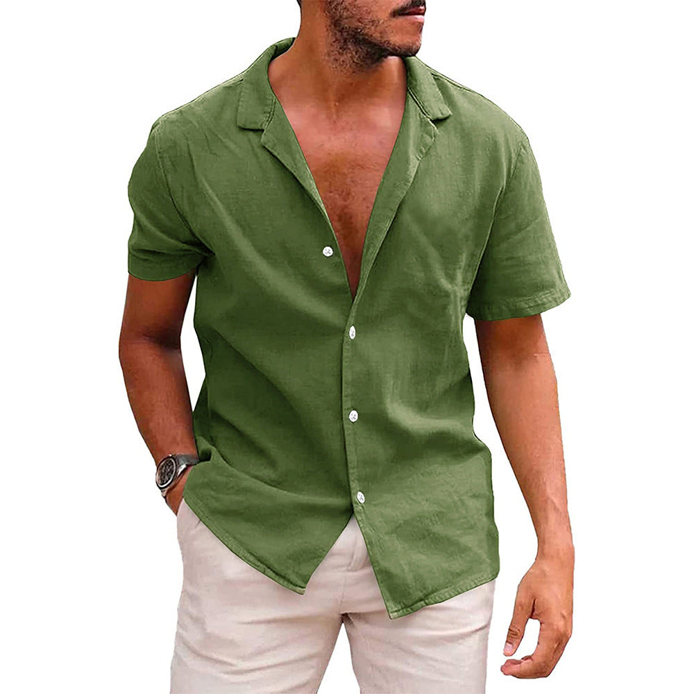 Men’s Casual Button-Down Beach Shirt